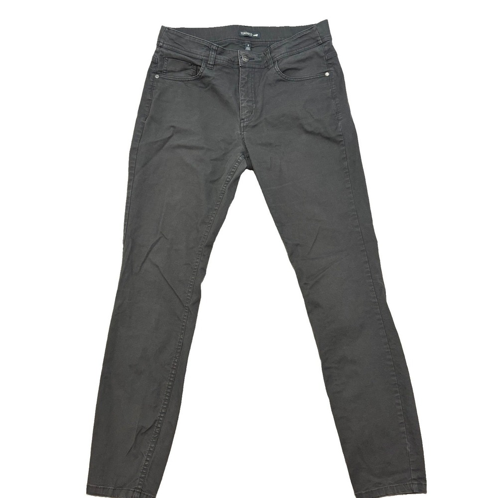 Toad&Co Earthworks Skinny Pants Women's 8 Grey Organic Cotton Stretch Earthy